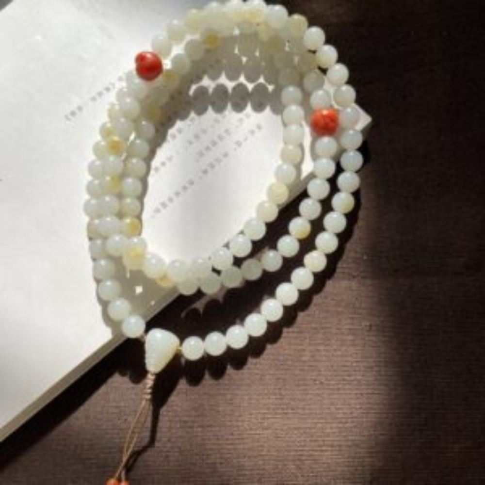 108 Buddha Single-seed Nephrite Bead Necklace - Image 2