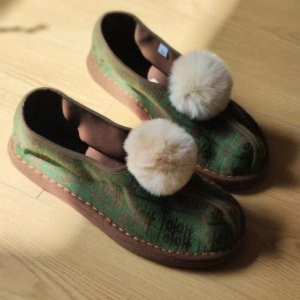 “Elysian Walkers” Thousand-Layer Sole Silk Shoes - Image 3