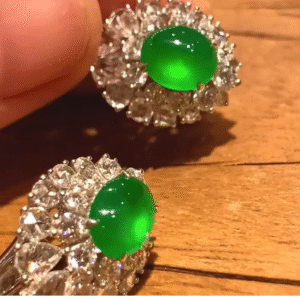 “Emerald Bloom” Green Jadeite Earrings