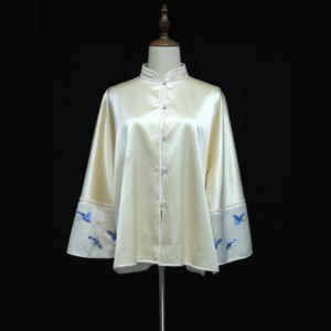 “Ethereal Elegance” Handcrafted Embroidery Silk Dress (4)