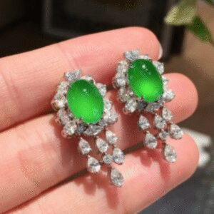 Glassy Imperial Green Jadeite Earrings