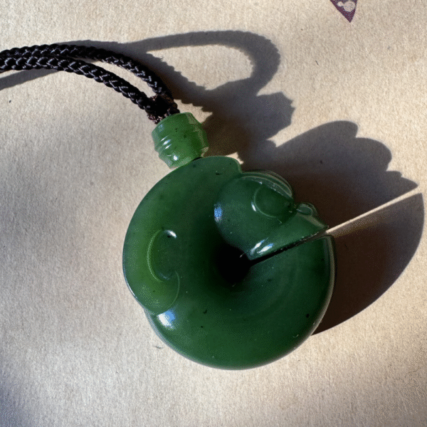 Green Nephrite Jade Pig Dragon Pendant - Image 4