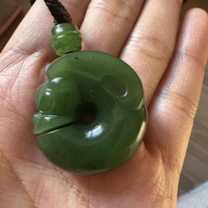 Green Nephrite Jade Pig Dragon Pendant