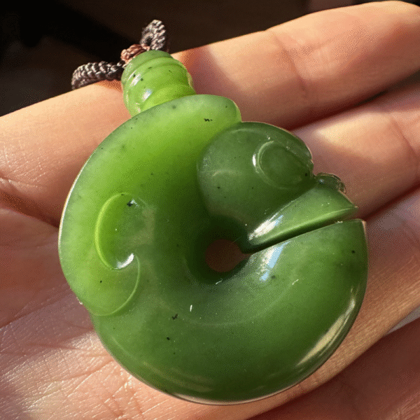 Green Nephrite Jade Pig Dragon Pendant - Image 5