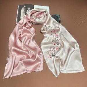 Hand-Embroidered Silk Scarf – Daily Essential