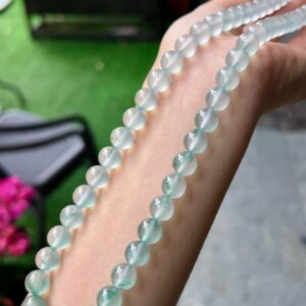 Icy Round Bead Jadeite Necklace - Image 2