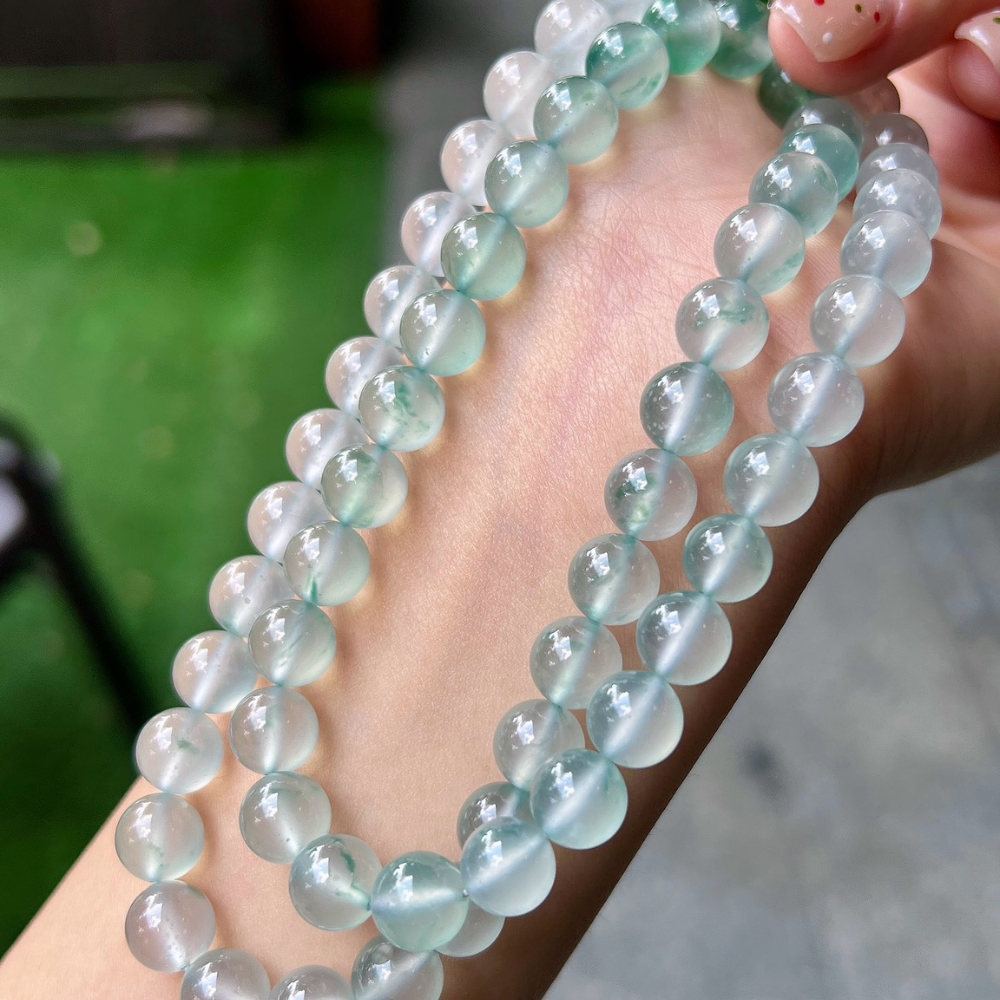 Icy Round Bead Jadeite Necklace - Image 4