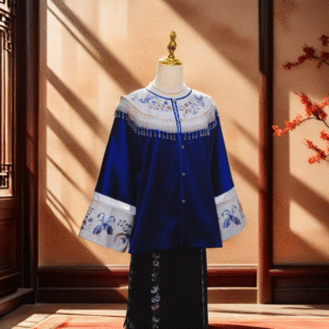 “Imperial Grace” Handcrafted Embroidery Silk Dress (1)