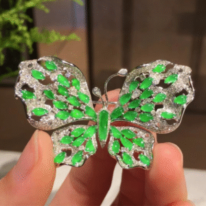 Jadeite Butterfly Brooch