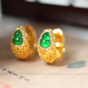 Lovely Gourd Jadeite Earrings