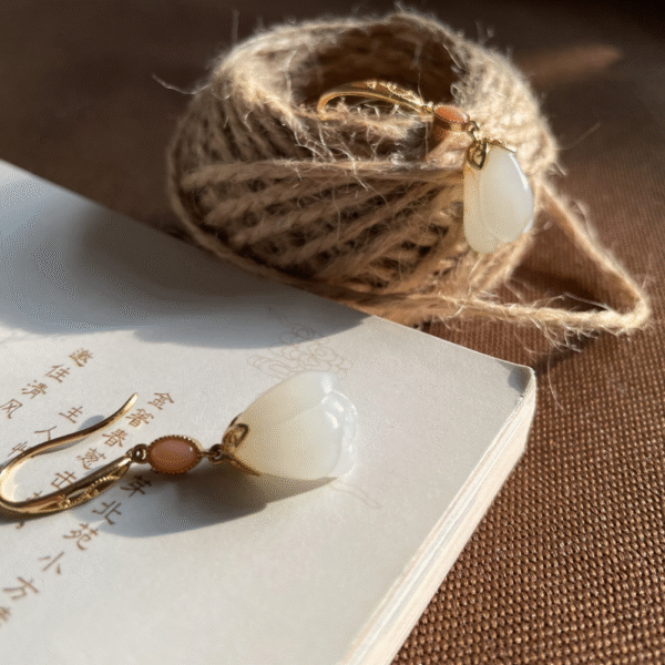 Magnolia Blossom Ear Hook Earrings - Image 3
