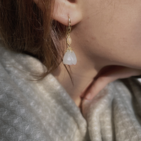 Magnolia Blossom Ear Hook Earrings - Image 4