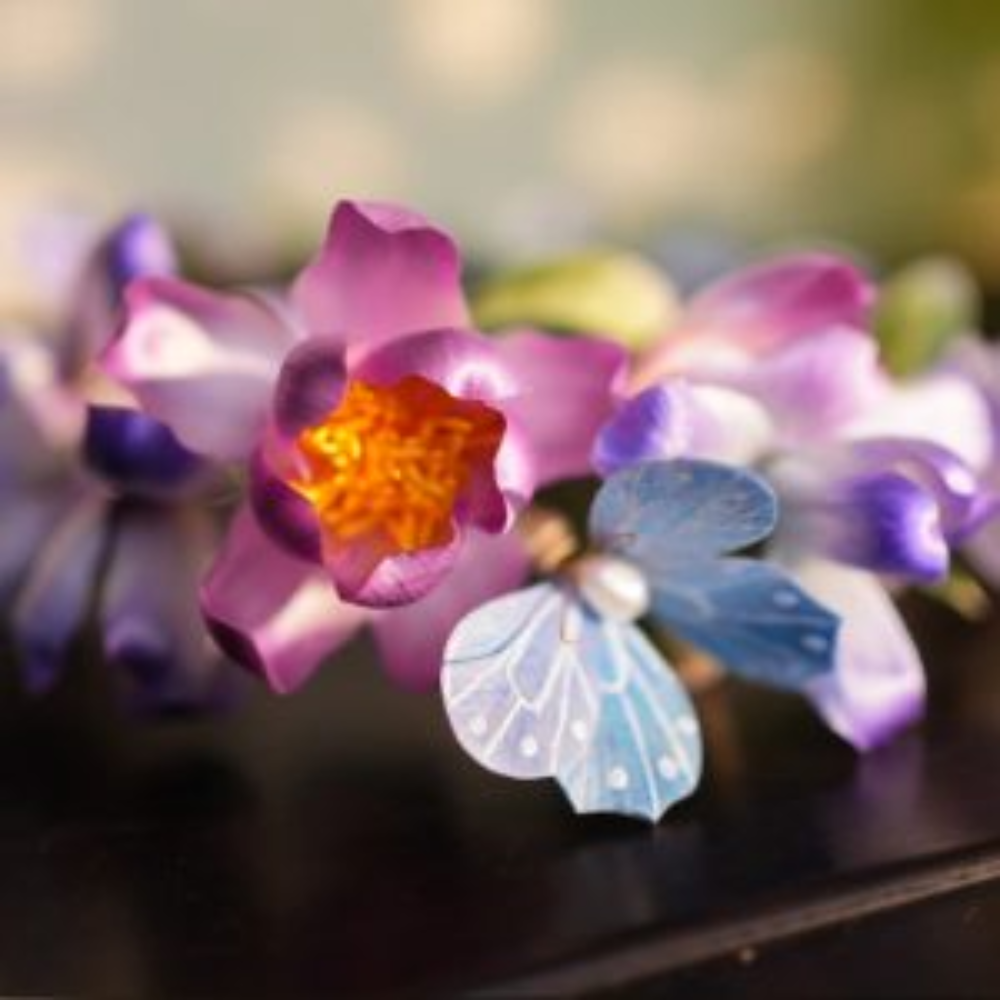 Róng Huā Silk Blossom Hair Crown - Image 2