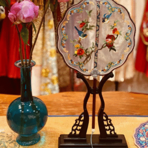 Handcrafted Silk Thread Embroidered Fan